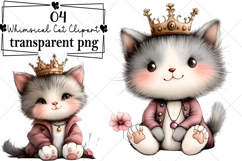 Whimsical Cat Clipart Watercolor PNG Product Image 1