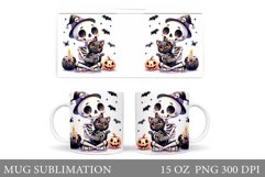 Funny Skeleton Mug Sublimation. Cute Skeleton Sublimation Product Image 1