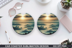 Car Coaster Sublimation| Coaster PNG Design Product Image 1