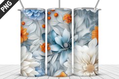 3D Daisy Flowers 20oz Tumbler Wrap | Sublimation Design Product Image 1