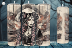 4 Witch Seamless Tumbler Sublimation, 20 oz Tumbler Wrap Product Image 3