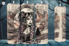 4 Witch Seamless Tumbler Sublimation, 20 oz Tumbler Wrap Product Image 3