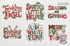 Christmas Clipart Quotes BUNDLE 64 PNG festive Holiday Product Image 5