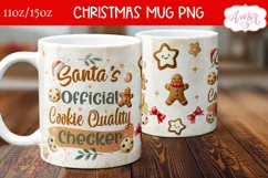 Christmas Cookies mug wrap PNG, Santa's cookie tester mug Product Image 3