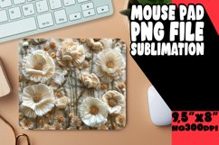 Whimsical Floral Haven: Sublimation Mouse Pad Design Product Image 1