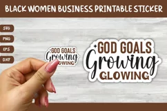 Printable Black Business Women Sticker | Growing Glowing Product Image 1