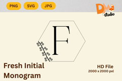 Fresh Initial Monogram - Modern Botanical Letters Product Image 1