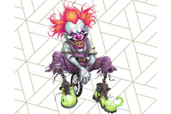Creepy Clown Halloween PNG Clipart, Spooky Circus Art Product Image 4