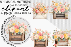 Whimsical Mother's Day Flowers Clipart Watercolor png Product Image 5