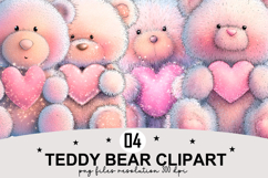 Whimsical Teddy Bear Clipart Watercolor PNG Product Image 1