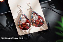 Stained Glass Christmas Santa Earring Design Product Image 1