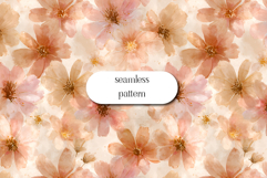 Soft Peach Floral Seamless Pattern Elegant Watercolor Product Image 1