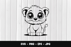 Adorable Baby Lion Cartoon Animal Art Product Image 1