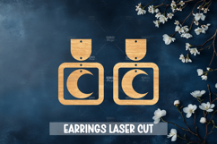 Celestial Style Laser Cut Earrings SVG File Product Image 1