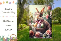 Welcome Easter Garden Flag, Easter Bunny PNG, Easter Basket Product Image 1