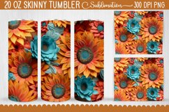 3d Sunflower Tumbler Wrap - Sunflower 3d Tumbler Sublimation Product Image 1