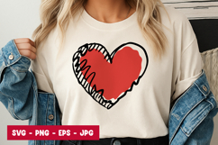Patch Style Red Heart SVG PNG Product Image 1