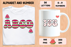 Watermelon Alphabet PNG Cute Summer Letters &amp; Numbers 300DPI Product Image 6