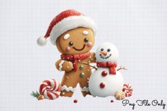 Watercolor Christmas Gingerbread Man Clipart PNG Product Image 1
