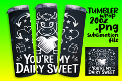 20oz Tumbler Design for Sublimation , Cute Cow Product Image 1