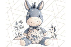 Blue Floral Stuffed Animal Clipart PNG, Cute Stuffed Animals Product Image 4