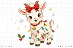 Christmas Sweater Baby Goat PNG Sublimation Design - Cute Product Image 5