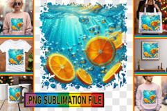 Vibrant TSHIRT Sublimation PNG, 3D Fruits Product Image 1