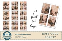 Whimsical Forest Digital Paper, Rose Gold Forest scrapbook Product Image 7