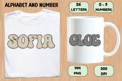 Stripes Alphabet Letters &amp; Numbers Clipart PNG 300DI Product Image 6