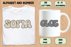 Stripes Alphabet Letters & Numbers Clipart PNG 300DI Product Image 6