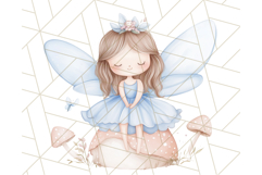 Pastel Blue Fairy Garden Clipart, Enchanted Cottagecore Png Product Image 4