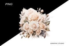 White Flowers PNG, Watercolor White Bouquet Product Image 1