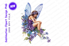 Elegant Flower Fairy Sitting Thoughtfully On A Bed Clipart Product Image 1