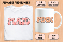 Gingham Plaid Alphabet Letters &amp; Numbers Clipart PNG 300DPI Product Image 6