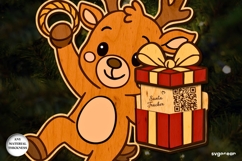 Christmas Raindeer Santa Tracker Ornament SVG | Laser Cut Product Image 3