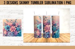 Floral 3D Tumbler Sublimation PNG I Tumbler Wrap Product Image 4