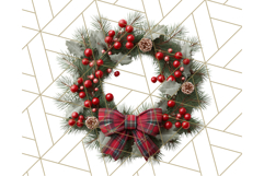 Christmas Wreath Clipart, Holiday Greenery PNG Illustrations Product Image 4