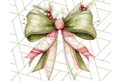 Muted Cozy Christmas Bows PNG Clipart, Winter Holiday Png Product Image 4