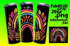 Rainbow Fusion: Sublimation Tumbler Art on Black Product Image 1