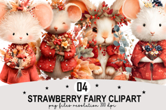 Strawberry Fairy PNG Clipart Watercolor PNG Product Image 1