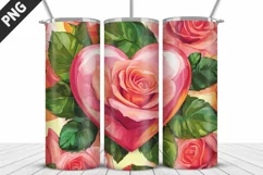 Rose Tumbler Sublimation | Valentine's Day Tumbler Wrap Product Image 5