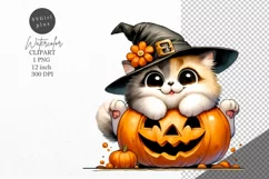 Halloween clipart, Cat clipart, Autumn clipart Product Image 1