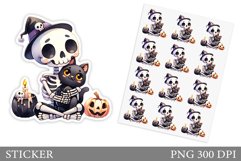 Funny Skeleton Sticker. Halloween Sticker Design Product Image 1
