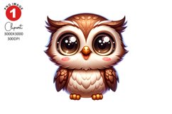 Cute Baby Owl Clipart, Animals Clipart Sublimation Product Image 1