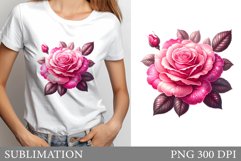 Rose Sublimation. Rose T-Shirt Sublimation Product Image 1
