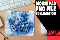 Colorful Flowers Mouse Pad Design Sublimation PNG Product Image 1