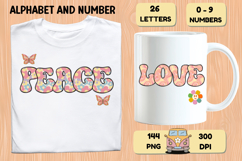 Retro Groovy Alphabert PNG 70s Numbers &amp; Letters 300 DPI Product Image 6