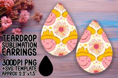 Charming Smile Pattern Teardrop Earring PNG Product Image 1