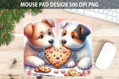 Watercolor Dog Mouse Pad Sublimation - Valentines PNG Product Image 1