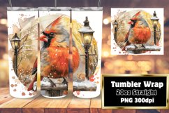 Christmas Cardinal Bird Tumbler | 20oz Sublimation Wrap Product Image 1